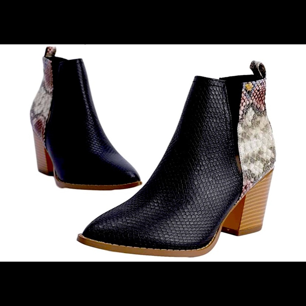 Kathemoi Womens Ankle Boots Mid Heel